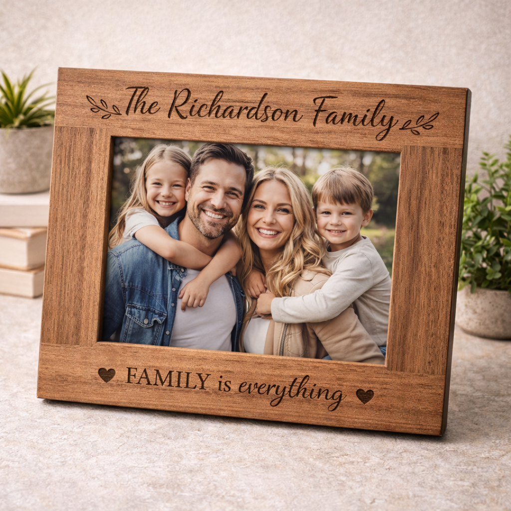 Personalised Photo Frame - Dark Walnut