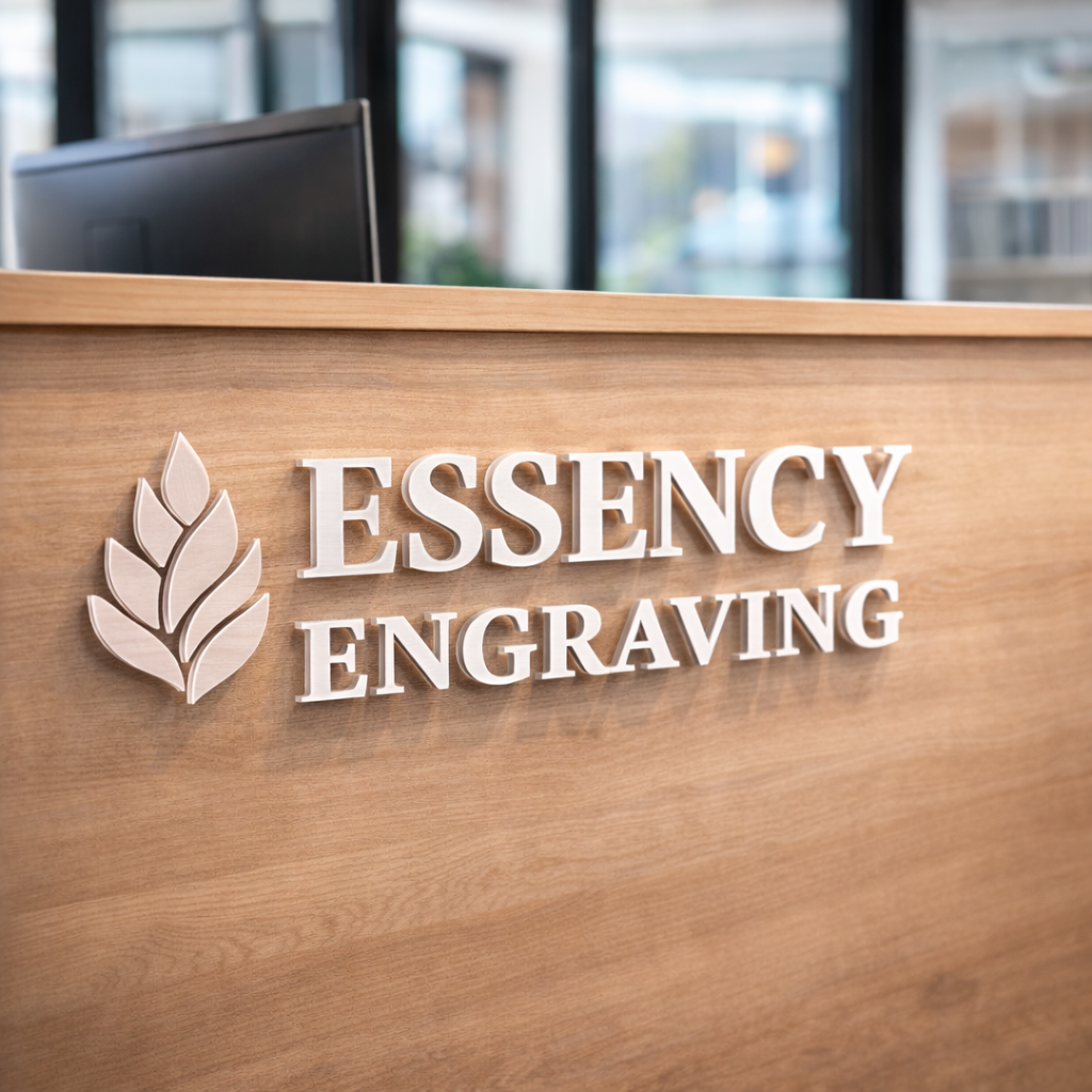 Acrylic Reception Desk Logo