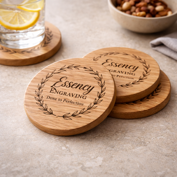 Branded Wooden Coaster Set for Events & Corporate Gifting