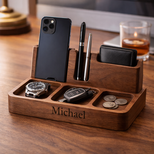 Wooden Desk Organiser