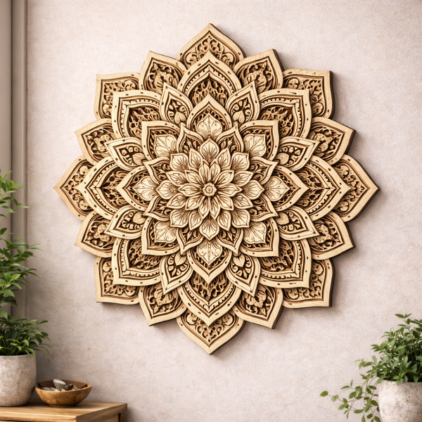 Decorative Layered Mandala Wall Panel