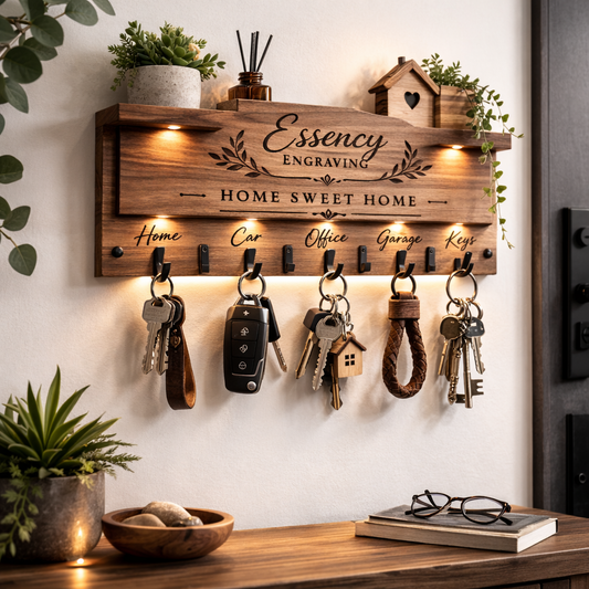 Engraved Key Holder Wall Rack