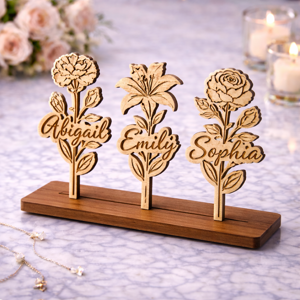 Personalised Birth Flower Plaque