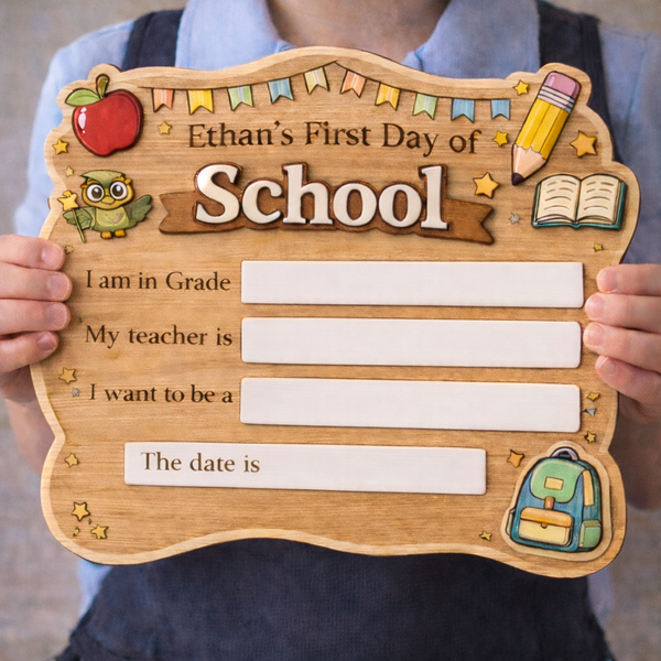 Engraved First Day of School Board