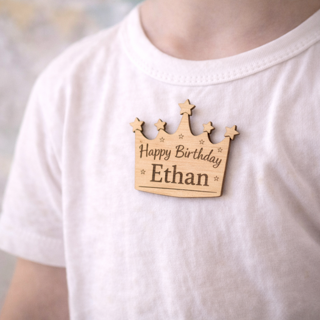 Custom Birthday Crown Name Tag