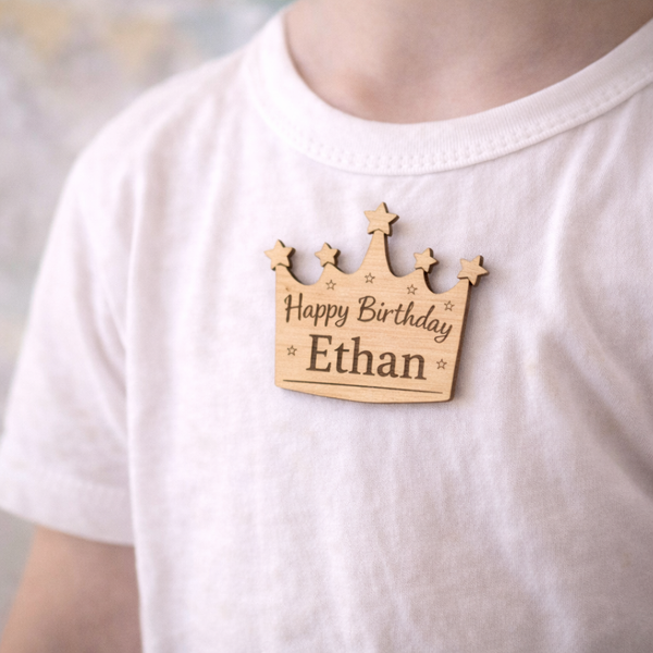 Custom Birthday Crown Name Tag