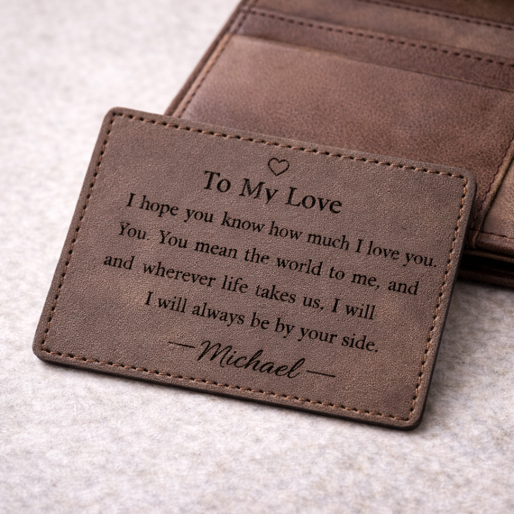 Engraved Leatherette Wallet Insert Card
