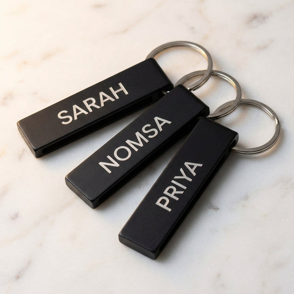 Personalised Key Ring - Matte Black Aluminium
