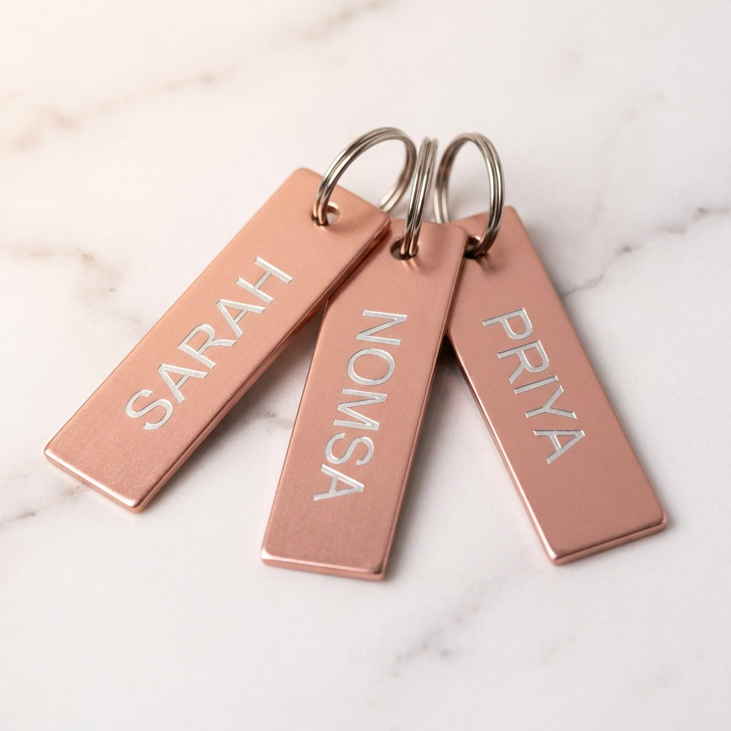 Personalised Key Ring - Rose Gold Aluminium