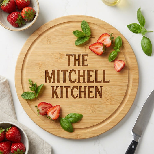 Personalised Bamboo Cutting Board - Round