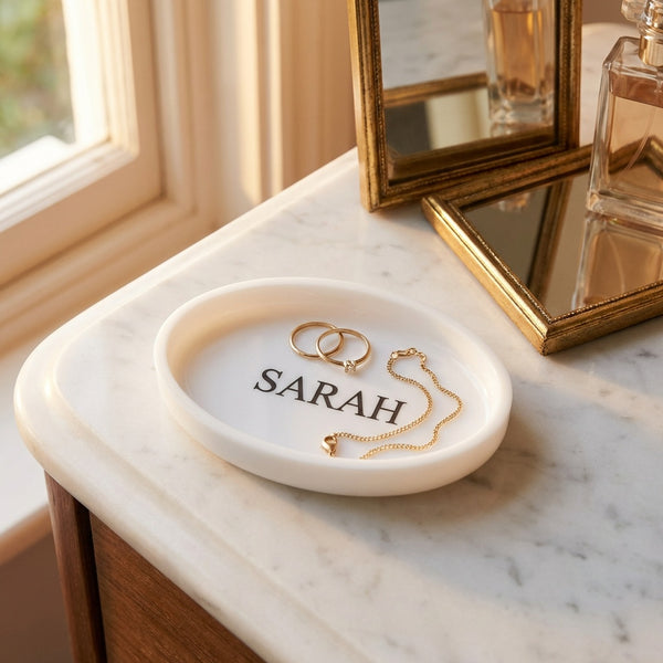Personalised Jewellery Dish - White Acrylic