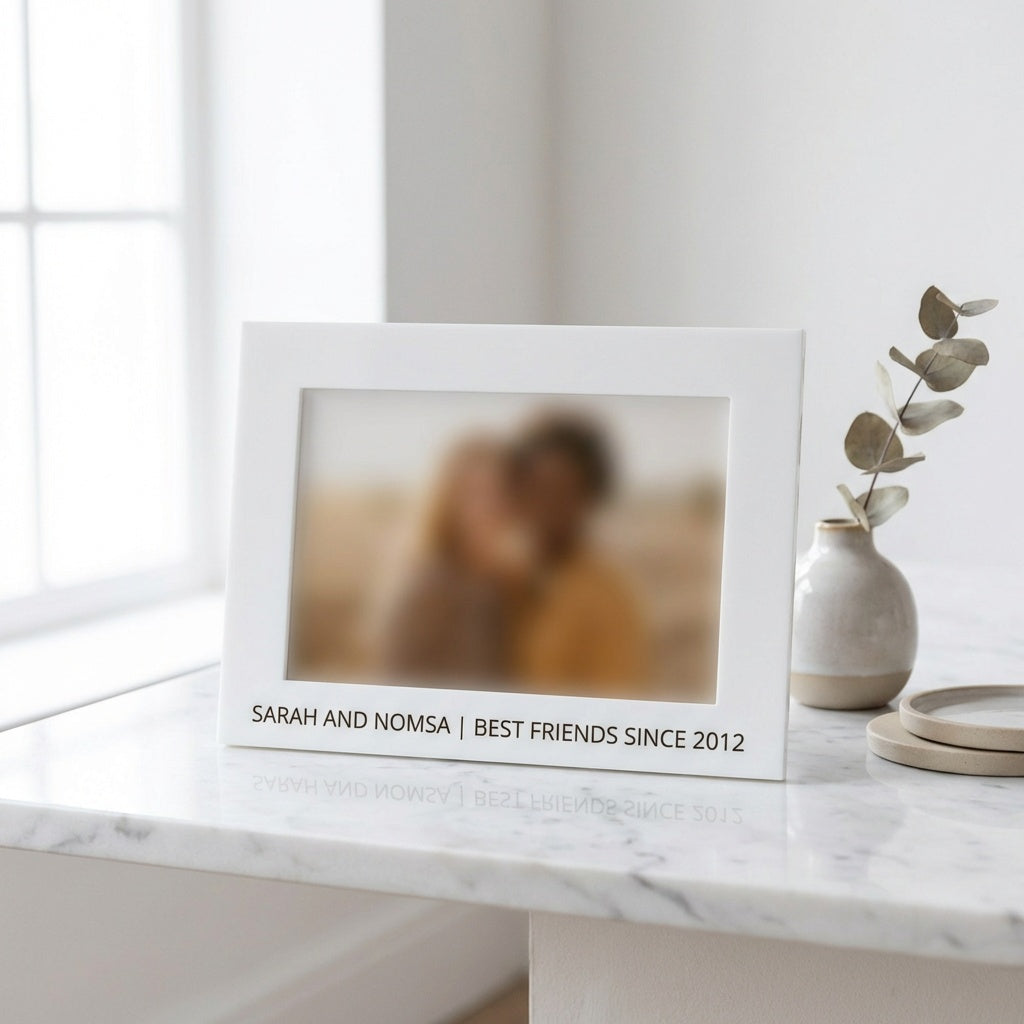 Personalised Photo Frame - White Acrylic