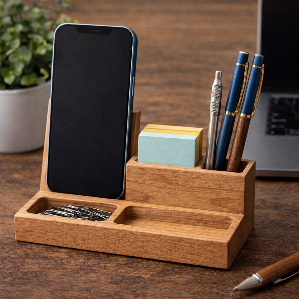 Wooden Desk Organiser