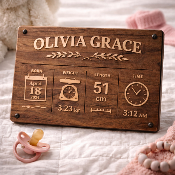 Birth Stat Plaque